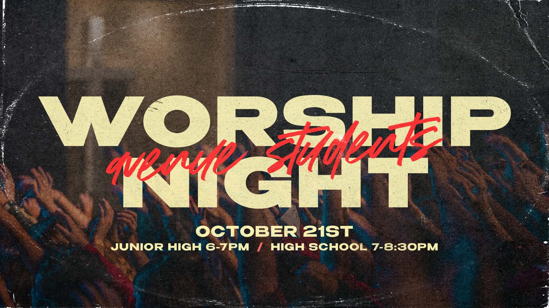 Worship Night Event Design, church design work for The Avenue Church