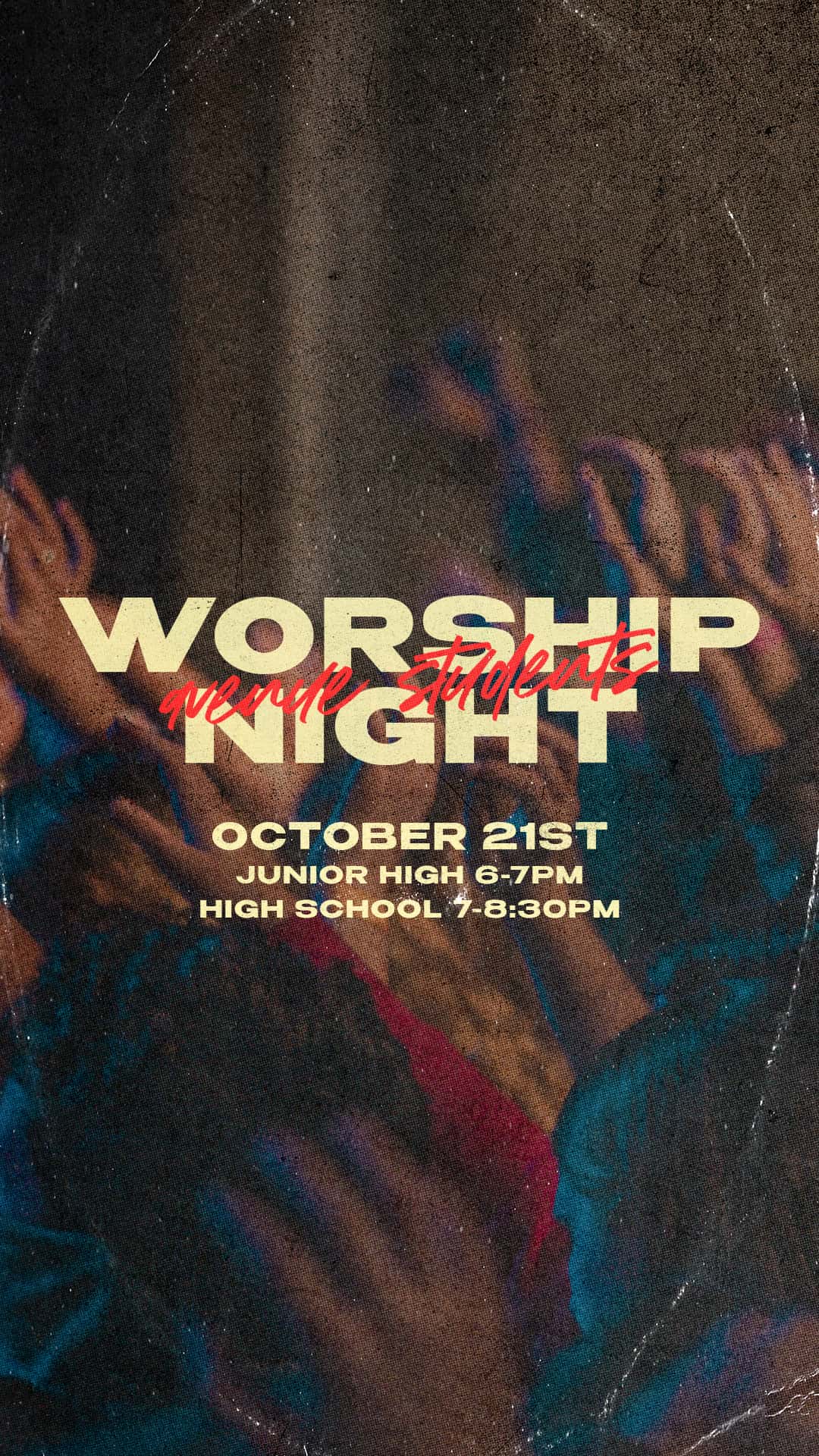 Worship Night Event Design, church design work for The Avenue Church