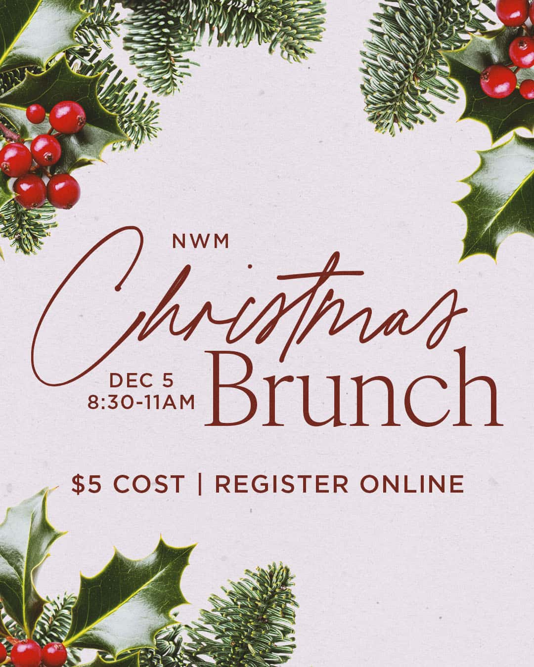 Northland Women's Ministry Christmas Brunch Event Design, church design work for Northland Christian Church