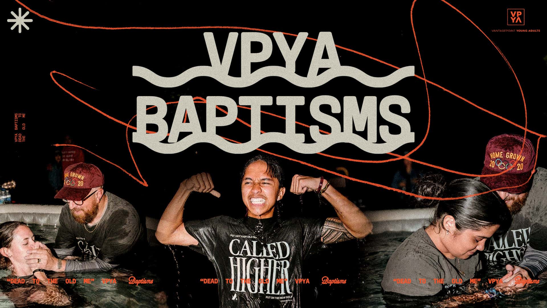 VPYA Baptisms Event Design, church sermon series design work