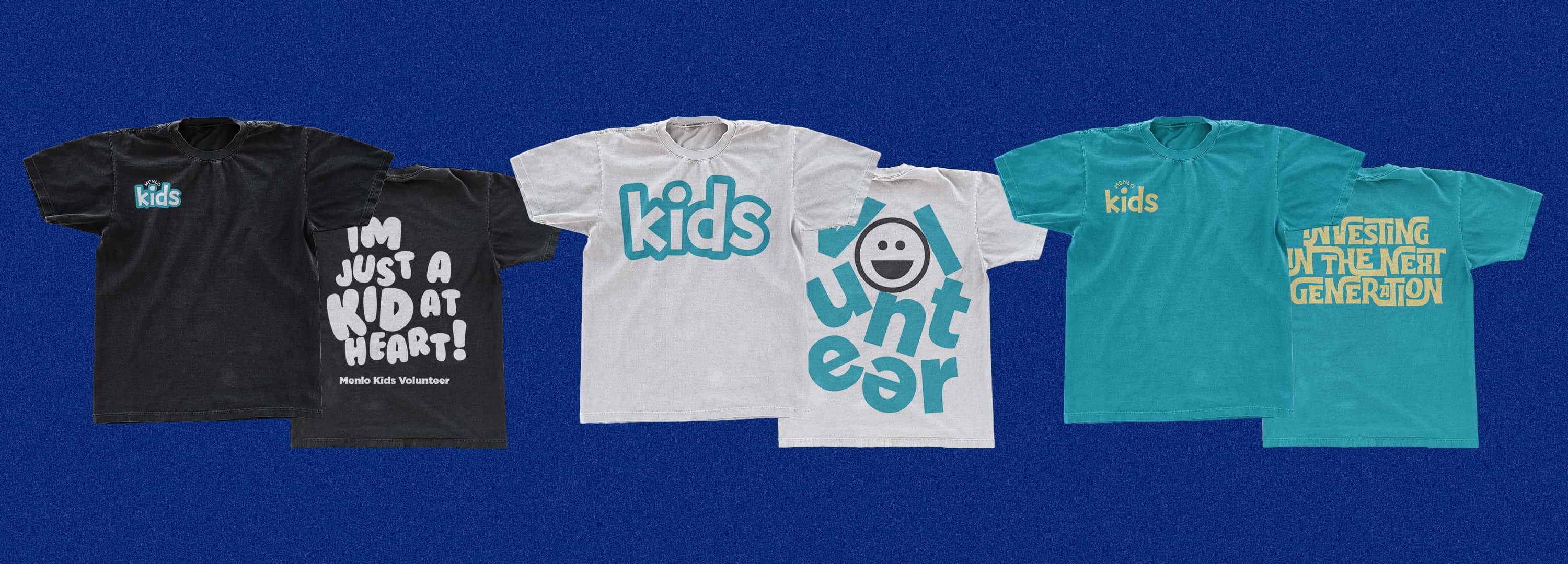 Menlo Kids Volunteer Shirt Apparel Design, church sermon series design work