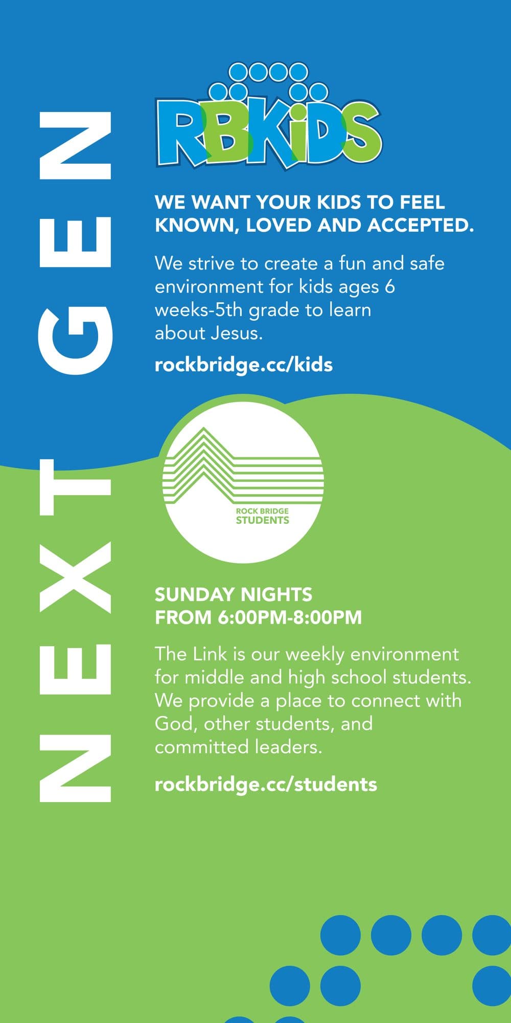 printed material for Rock bridge Community Church